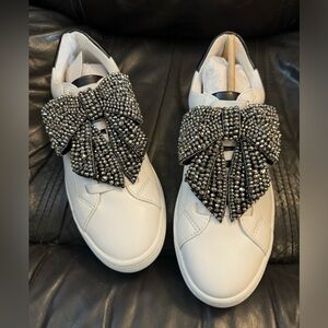 Inc, tennis shoes for formal, rhinestone bow, NWT, sz 6.5, beline2p